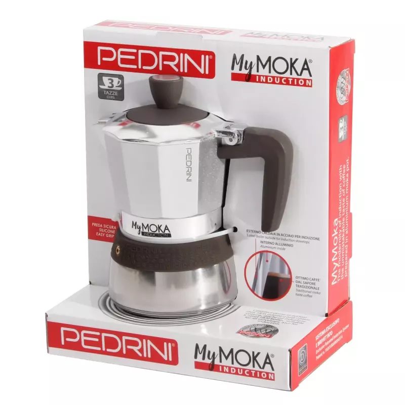 Moka kanvica Pedrini MyMoka induction hnedá nerezová oceľ