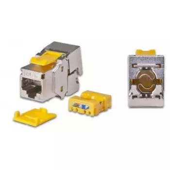 Keystone modul Wirewin WKS JACK KAT6A STP EA 12 RJ-45 plochý kovový žltý