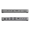 Dokovacia stanica pre notebook / port replikátor ALOGIC TB4DU4 — káblový Thunderbolt, 96 W, čítačka SD-/MicroSD kariet, 3,5 mm, hliník/ABS