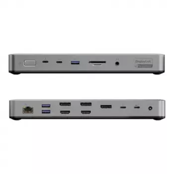Dokovacia stanica pre notebook / port replikátor ALOGIC TB4DU4 — káblový Thunderbolt, 96 W, čítačka SD-/MicroSD kariet, 3,5 mm, hliník/ABS