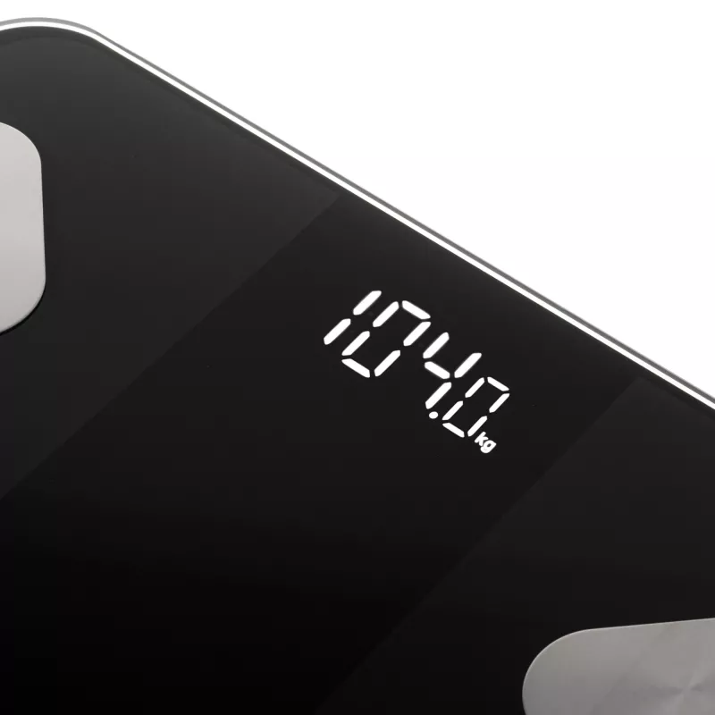 Adler Smart Bathroom Scale AD 8186b automatické vypnutie analýza telesného tuku meranie indexu telesnej hmotnosti (BMI) analýza kostnej hmoty maximálna hmotnosť (kapacita) 180 kg funkcia pamäte viacero používateľov