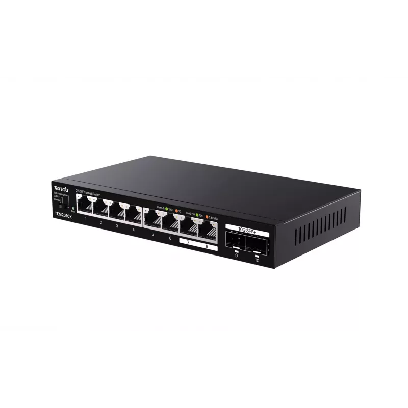 Tenda TEM2010X sieťový switch 2.5G Ethernet (100/1000/2500) desktop čierna