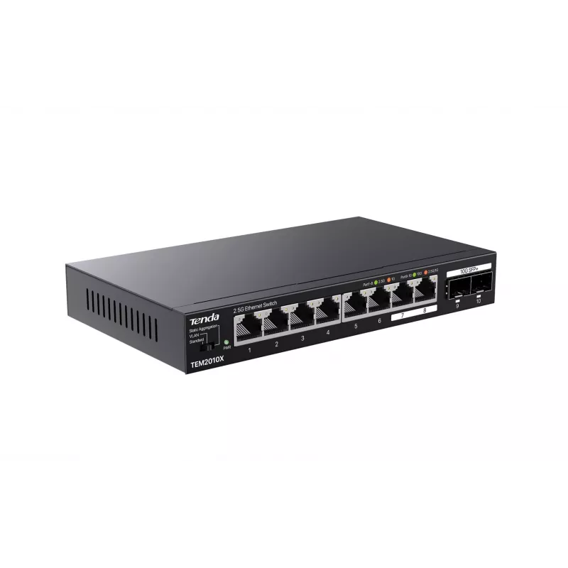 Tenda TEM2010X sieťový switch 2.5G Ethernet (100/1000/2500) desktop čierna