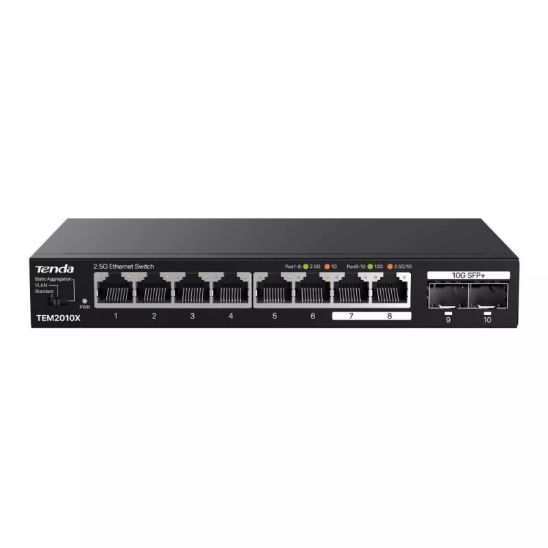 Tenda TEM2010X sieťový switch 2.5G Ethernet (100/1000/2500) desktop čierna