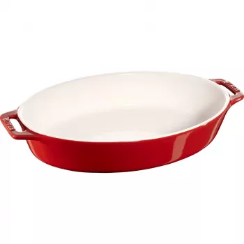 Staub oválna keramická doska - 2,3 l, červená