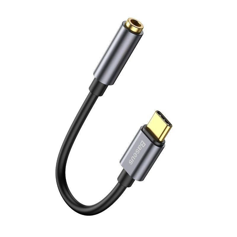 Baseus L54 audio adaptér USB-C + minikonektor 3,5 mm (čierna+sivá)