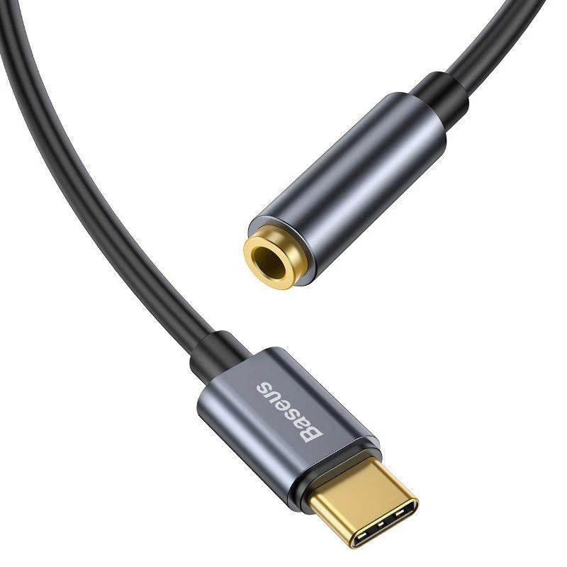 Baseus L54 audio adaptér USB-C + minikonektor 3,5 mm (čierna+sivá)