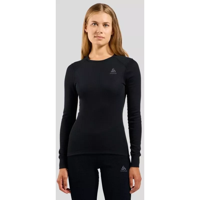 Odlo BL TOP okrúhly výstrih l/s ACTIVE WARM ECO dámske tričko, veľkosť S, čierna