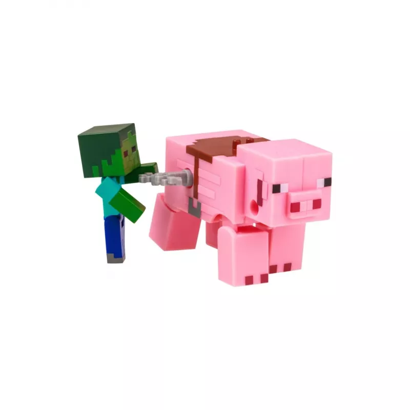 Minecraft S2 3D naťahovacia hračka – baby zombie & prasa