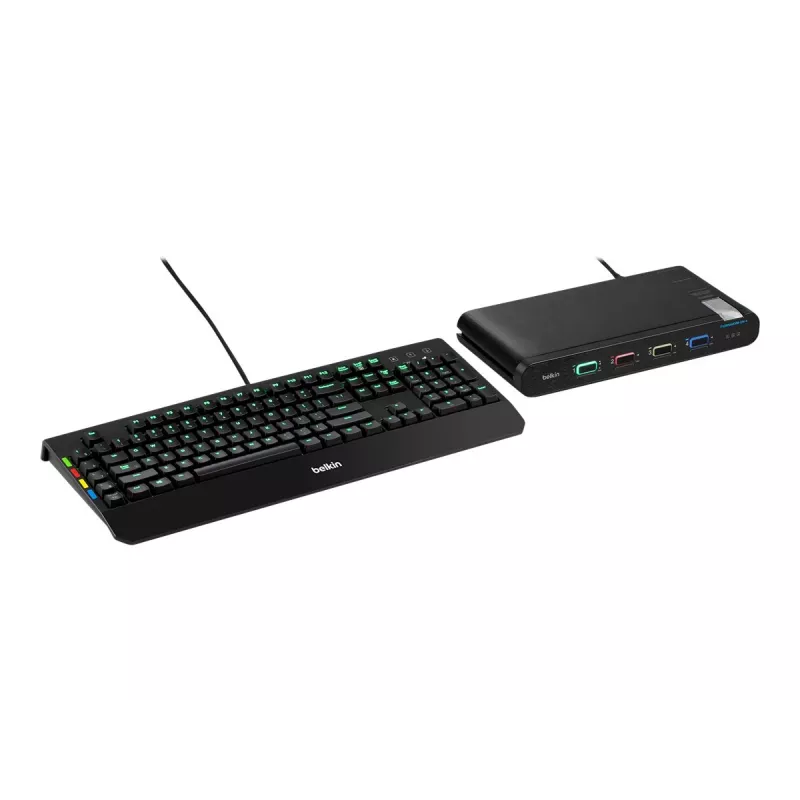 Belkin Universal Secure KVM prepínač F1DN104KVM-UNN4, 4 porty, jeden monitor, DP/HDMI na DP/HDMI, 2. generácia, bez CAC, PP4.0