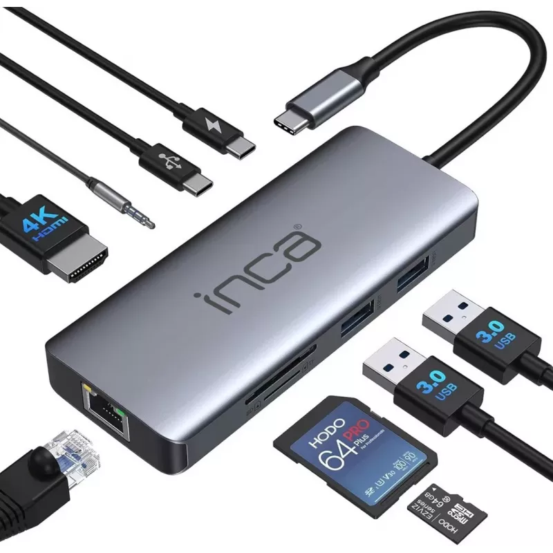 INCA adaptér ITPC-10TX USB-C 9-in-1 - adaptér