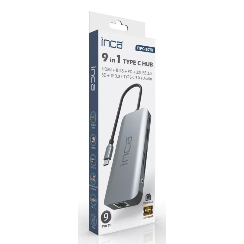 INCA adaptér ITPC-10TX USB-C 9-in-1 - adaptér