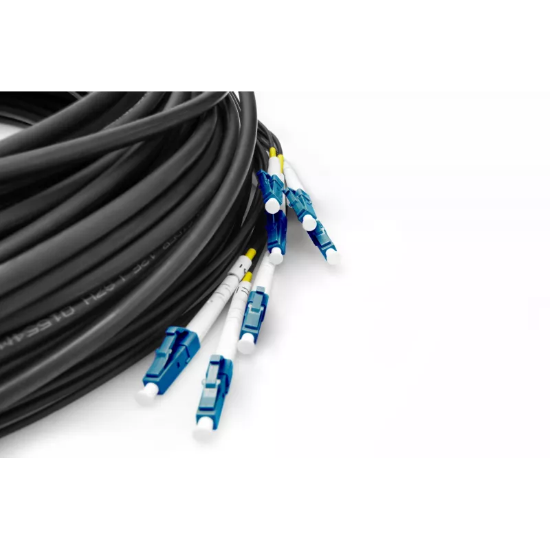 DIGITUS predkonfekcionovaný univerzálny rozbočovací optický kábel, Singlemode OS2, 8 vlákien, LC/UPC - LC/UPC