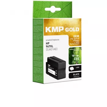 KMP zlatá čierna pigmentovaná atramentová kazeta kompatibilná s HP 967XL (3JA31AE) (1766,6201)