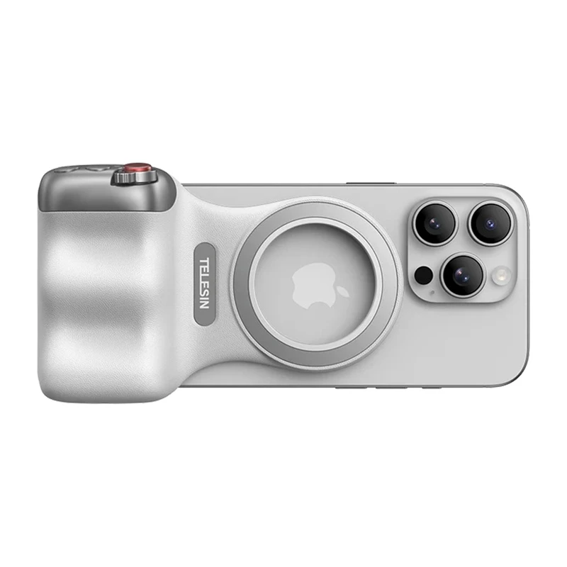TELESIN magnetický MagSafe grip držiak s Bluetooth diaľkovým spúšťačom pre iPhone / P5-mp-001wh