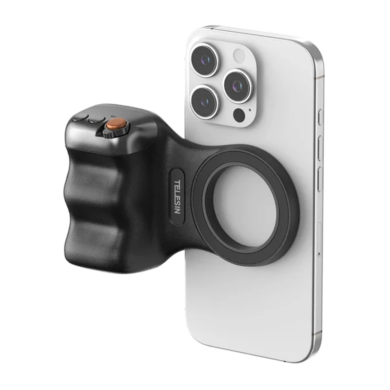 TELESIN Magnetic MagSafe Grip Holder s Bluetooth diaľkovým ovládačom pre iPhone / P5-mp-001bk