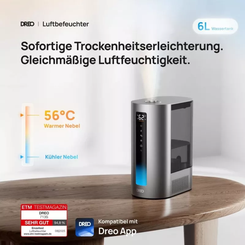 Dreo - zvlhčovač vzduchu 813S, 6L, 48h, 813 - Smart
