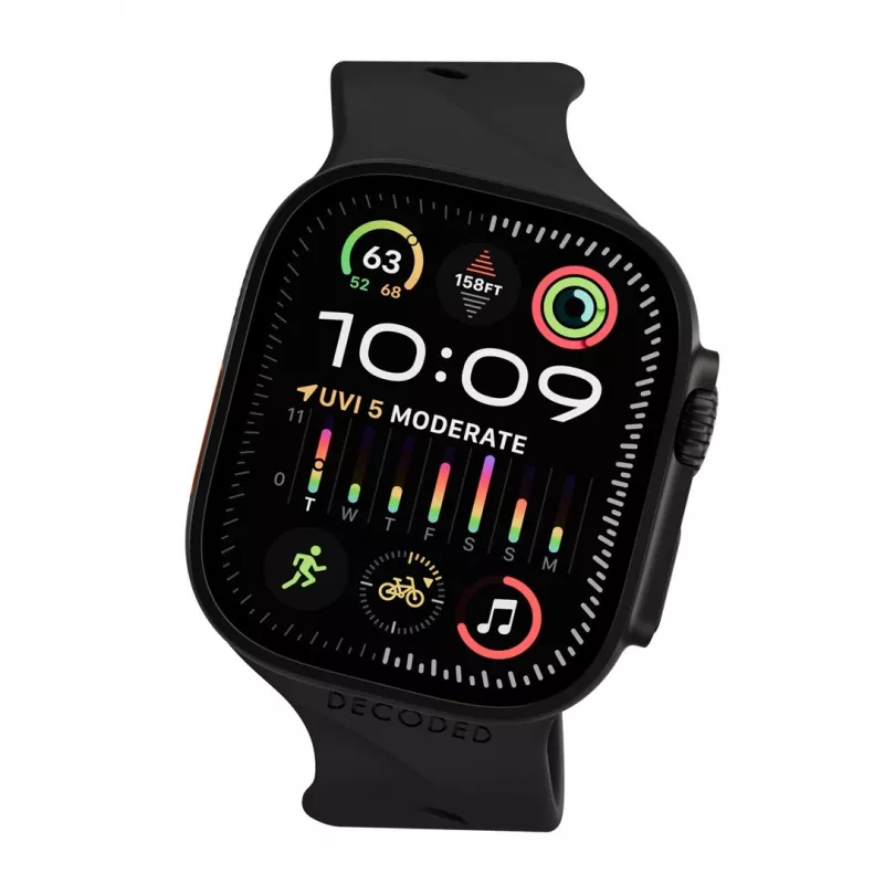 Decoded Silicone Ares Splice Band - silikónový remienok pre Apple Watch 44/46/49 mm (čierna)
