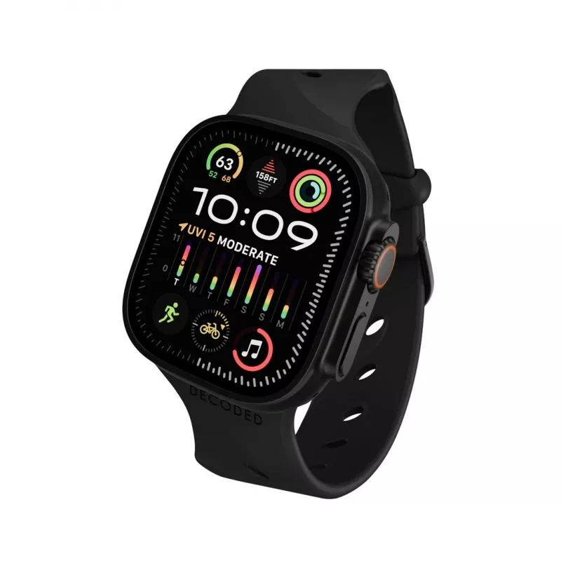 Decoded Silicone Ares Splice Band - silikónový remienok pre Apple Watch 44/46/49 mm (čierna)