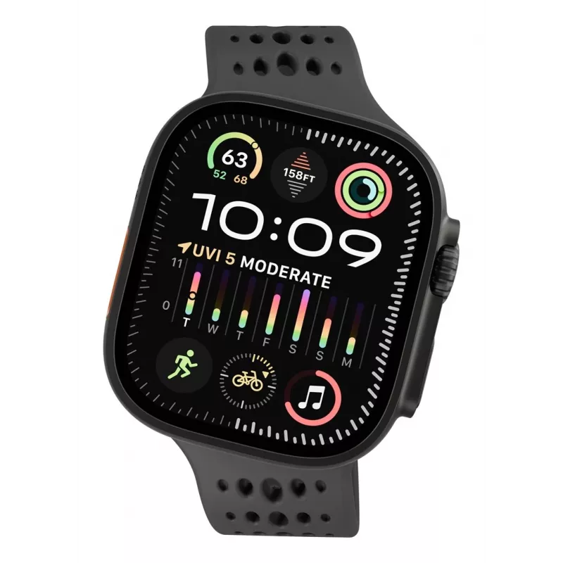 Decoded Silicone Ares O Band - silikónový remienok pre Apple Watch 44/46/49 mm (čierna)