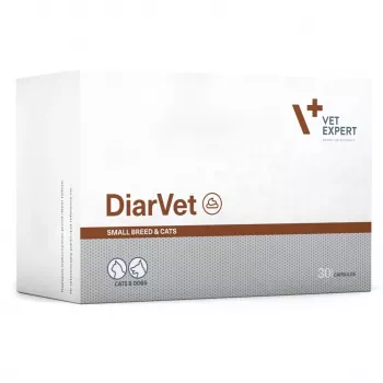 VetExpert Diarvet Small Breed a mačky 30 kapsúl.