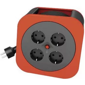 REV predlžovací kábel S - navíjacia predlžovačka - striedavý prúd 230 V - 3000 W - výstupné konektory: 4 (4 x zásuvka) - 10,0 m - červená (0010012600)