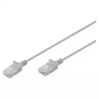 CAT 6 U-UTP tenký patch kábel, 0,3 m, sivý