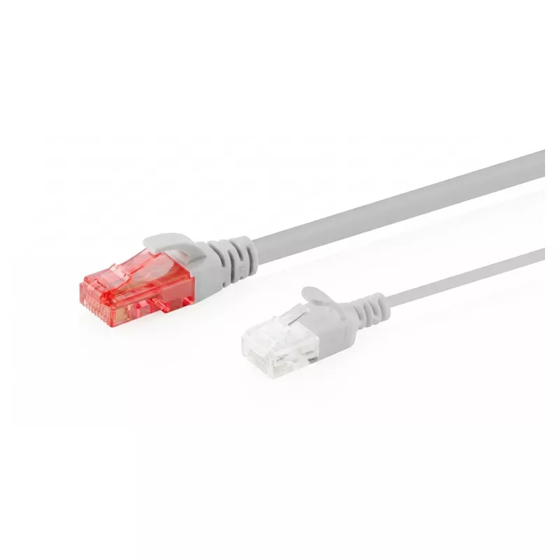 CAT 6 U-UTP tenký patch kábel, 0,3 m, sivý