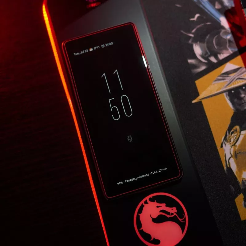 Numskull podložka pod myš Mortal Kombat + bezdrôtové nabíjanie 30x80cm
