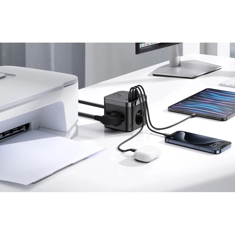 Baseus PowerCombo univerzálna predlžovacia zásuvka vnútorná čierna