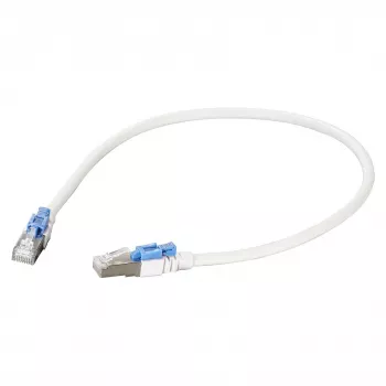 EFB RJ45 patch kábel Cat.6A S/FTP LSZH BC AWG26 uzamykateľný biely 0,5m