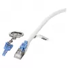 EFB RJ45 patch kábel Cat.6A S/FTP LSZH BC AWG26 uzamykateľný biely 0,5m