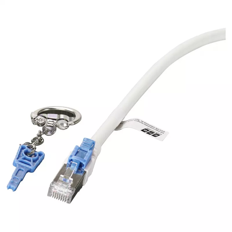 EFB RJ45 patch kábel Cat.6A S/FTP LSZH BC AWG26 uzamykateľný biely 0,5m