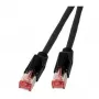 EFB RJ45 patch kábel Cat.6A S/FTP LSZH Draka UC900 TM21 čierny 0,25m