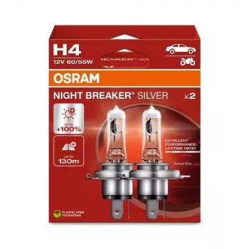 OSRAM NIGHT BREAKER SILVER H4 12 V 60/55 W, 2 ks