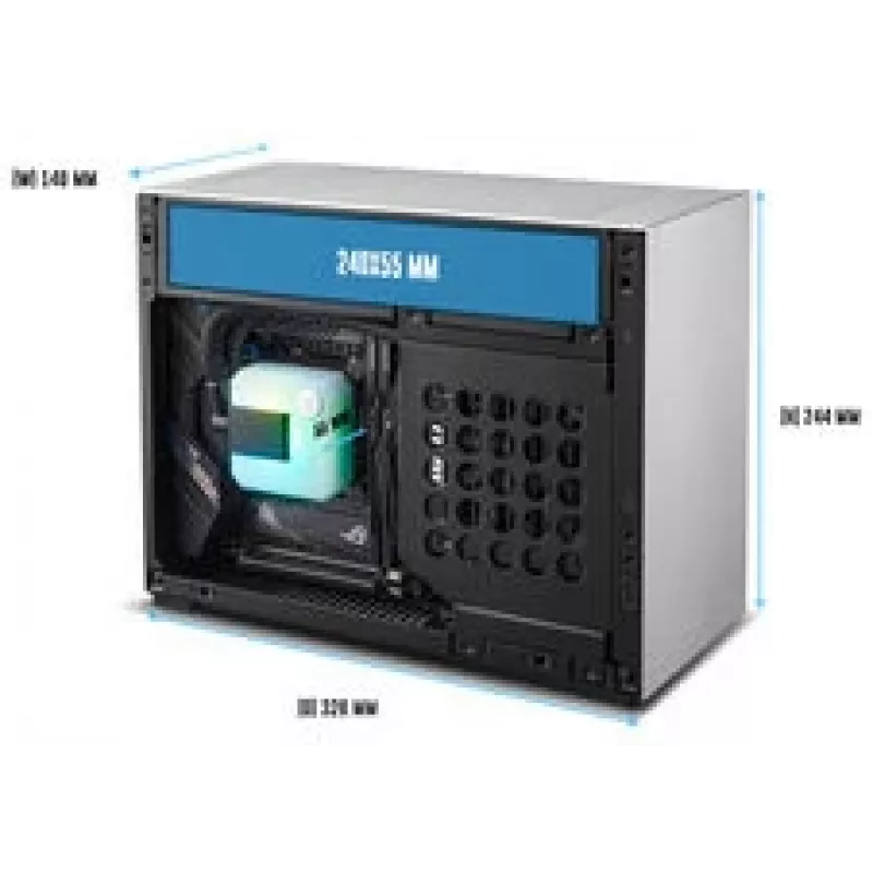 Lian Li x DAN Cases A4-H2O PC skriňa, Mini skriňa, Mini-ITX, PCIe 5.0 Riser – strieborná