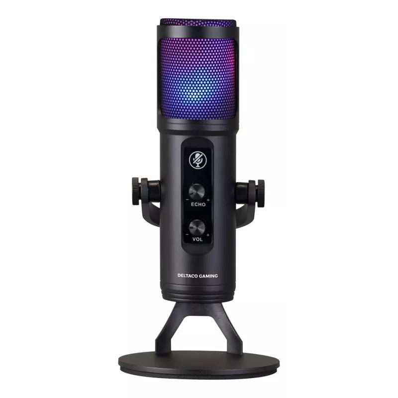 Deltaco Gaming RGB streamovací mikrofón čierny