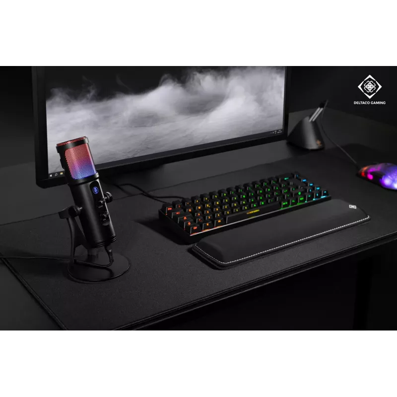 Deltaco Gaming RGB streamovací mikrofón čierny