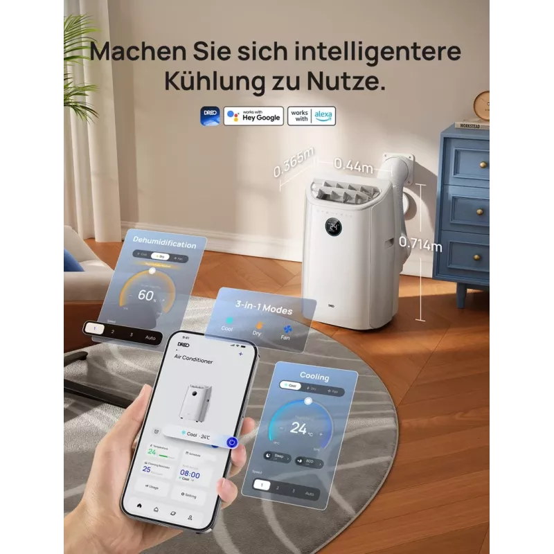 Dreo - prenosná klimatizácia, AC515 - Smart (dodanie nákladnou dopravou)