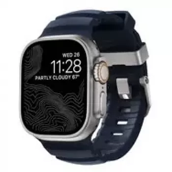 NOMAD Rocky Point Band - náramok pre Apple Watch 46mm/49mm s FKM a titánom (Atlantic, prírodný hardvér)
