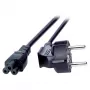EFB napájací kábel ochranný kontakt 90° - C5 180°, čierny, 1,8 m, 3 x 0,75 mm