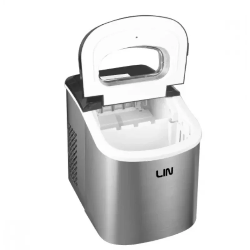Prenosný výrobník ľadových kociek LIN ICE PRO-S12 strieborný