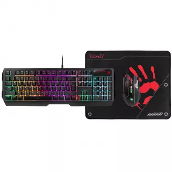 A4TECH BLOODY USB B1700 B140N +ES7 + BP-50M USB/ Esports Black USB Set (klávesnica+myš+podložka) (EN)