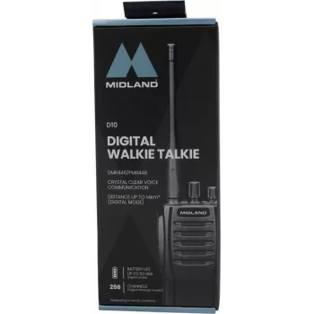 Midland D10 Digital DMR446 vysielačka — digitálna ručná vysielačka DMR446