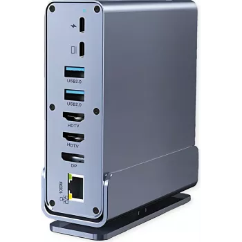 VALUE USB-C dokovacia stanica 16-in-1, 4K60 1xDP, 2xHDMI, 1xGbE,USB(2xC,5xA,1xC PD) (12.99.1142)