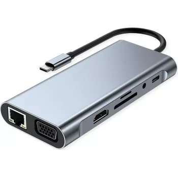 VALUE USB-C dokovacia stanica 11-in-1, 4K30 1x(HDMI/VGA/GbE), USB(3xA,1xC,1xC PD) (12.99.1143)