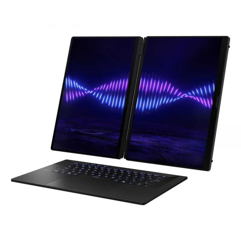 ASUS ROG Zephyrus Duo GX651AX-SR005X Intel Core Ultra 9 386H Hybrid (2-in-1) 40,6 cm (16 inch) dotykový displej WQXGA+ 64 GB LPDDR5x-SDRAM 2 TB SSD NVIDIA GeForce RTX 5090 Wi-Fi 7 (802.11be) Windows 11 Pro sivá