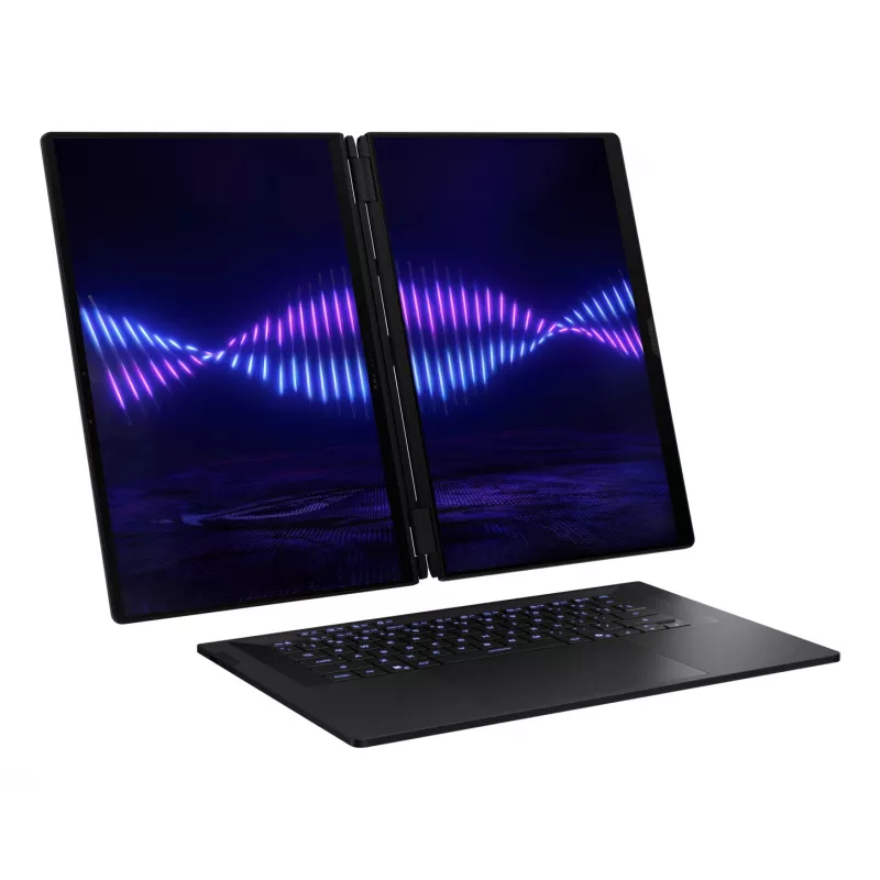 ASUS ROG Zephyrus Duo GX651AX-SR005X Intel Core Ultra 9 386H Hybrid (2-in-1) 40,6 cm (16 inch) dotykový displej WQXGA+ 64 GB LPDDR5x-SDRAM 2 TB SSD NVIDIA GeForce RTX 5090 Wi-Fi 7 (802.11be) Windows 11 Pro sivá