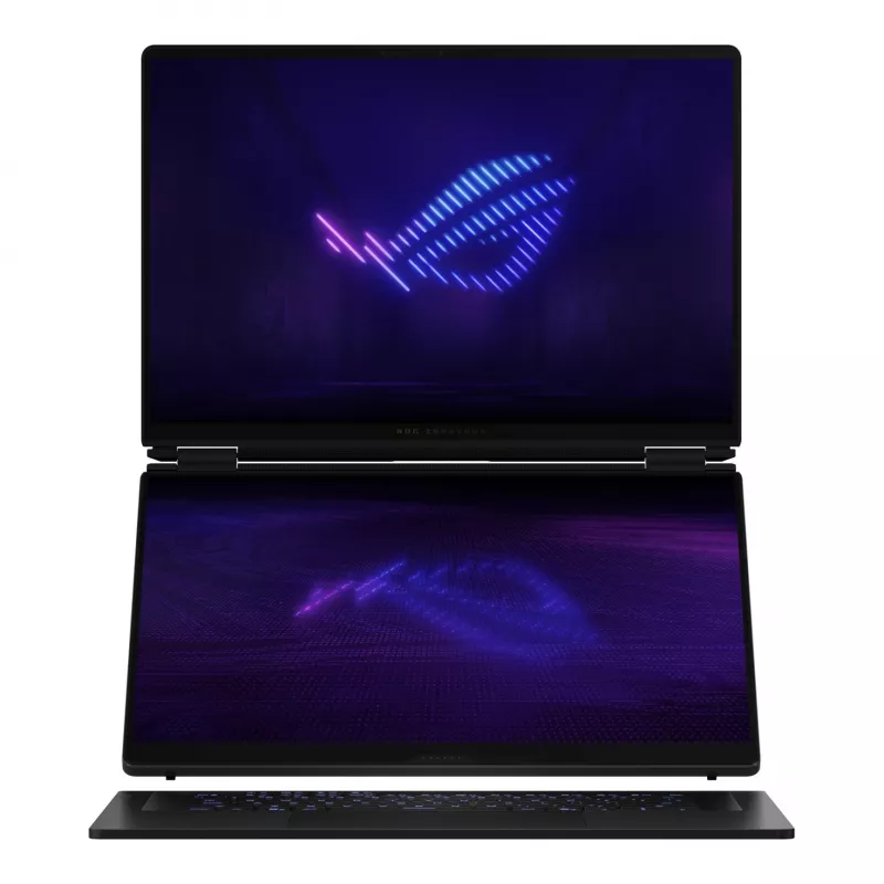 ASUS ROG Zephyrus Duo GX651AX-SR005X Intel Core Ultra 9 386H Hybrid (2-in-1) 40,6 cm (16 inch) dotykový displej WQXGA+ 64 GB LPDDR5x-SDRAM 2 TB SSD NVIDIA GeForce RTX 5090 Wi-Fi 7 (802.11be) Windows 11 Pro sivá