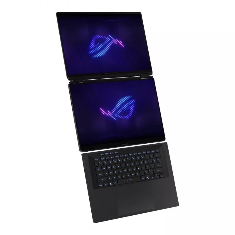 ASUS ROG Zephyrus Duo GX651AX-SR005X Intel Core Ultra 9 386H Hybrid (2-in-1) 40,6 cm (16 inch) dotykový displej WQXGA+ 64 GB LPDDR5x-SDRAM 2 TB SSD NVIDIA GeForce RTX 5090 Wi-Fi 7 (802.11be) Windows 11 Pro sivá
